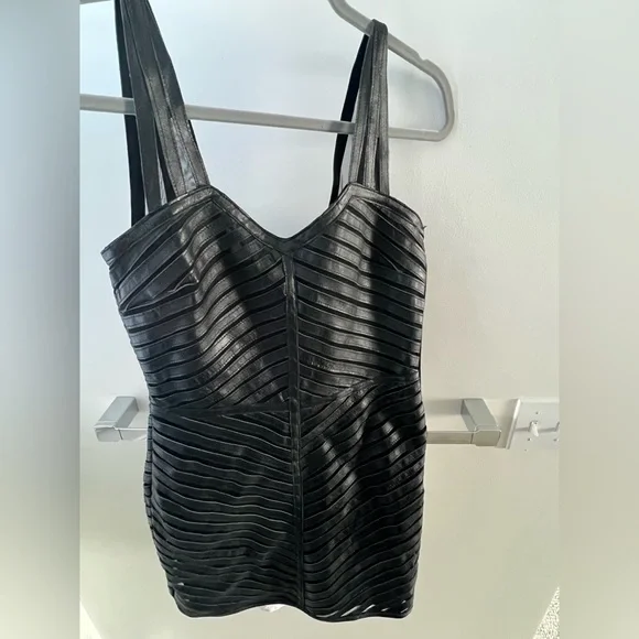 parker black leather dress Black Leather Parker Dress